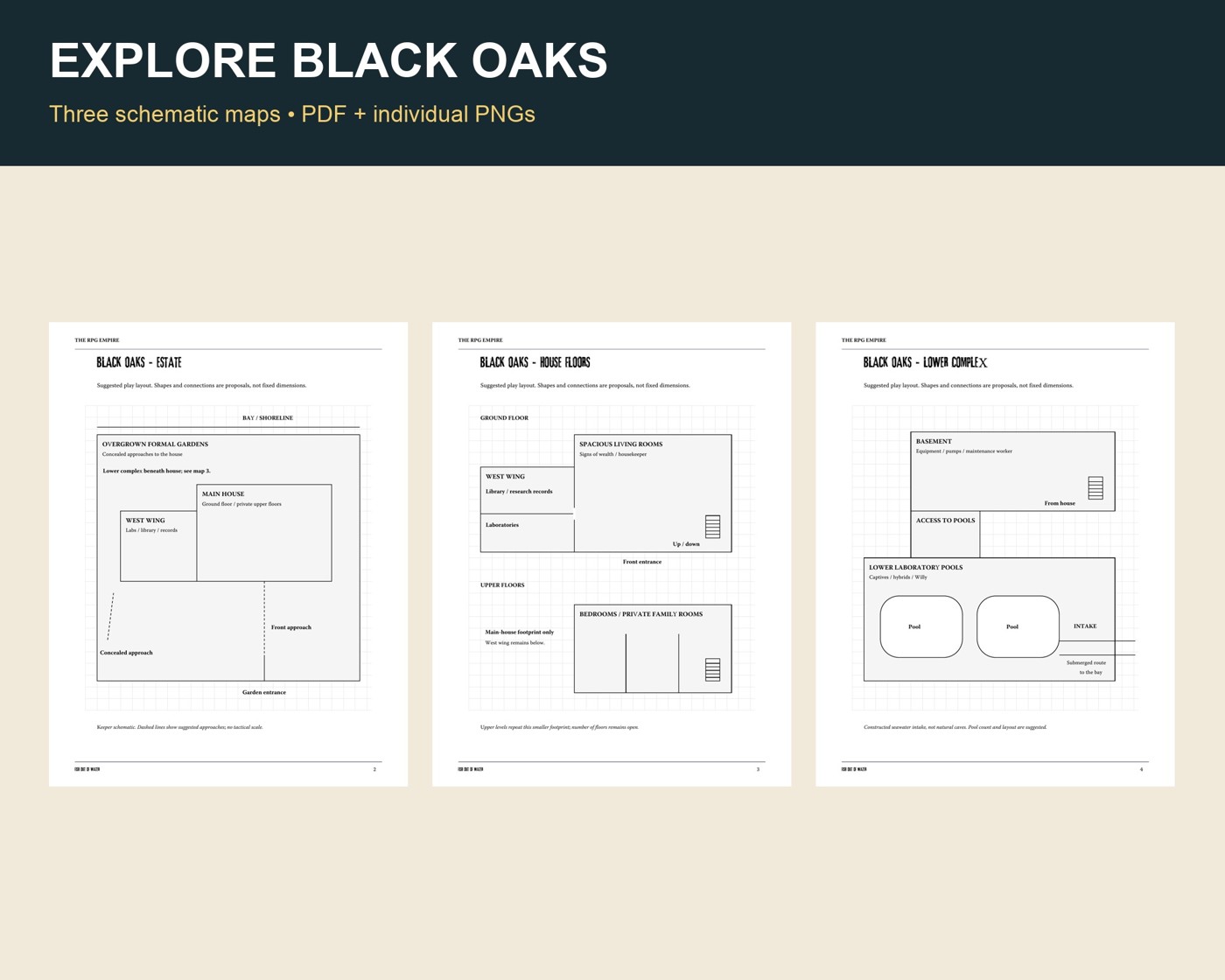 Three Black Oaks maps included in the kit